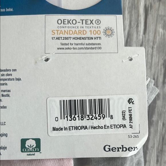 Gerber Baby Mittens - Gray, Pink, and White - Picture 4 of 4